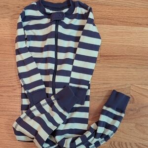 Hanna Andersson Purple and White Striped Footie